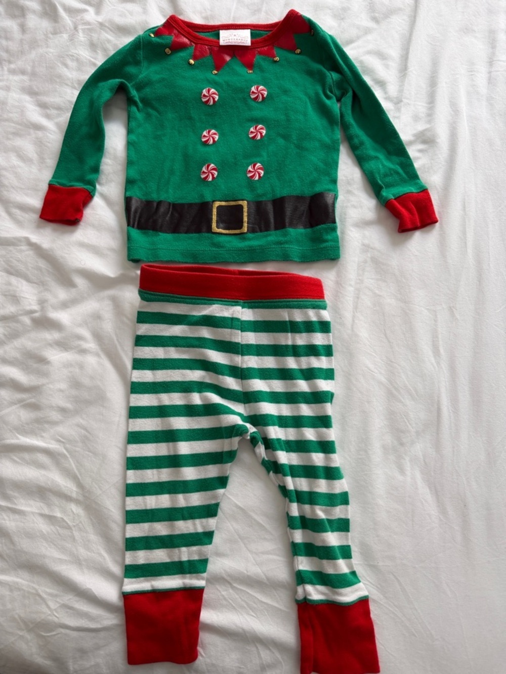 Wondershop Green & Red Elf Pajama Set 12-18months
